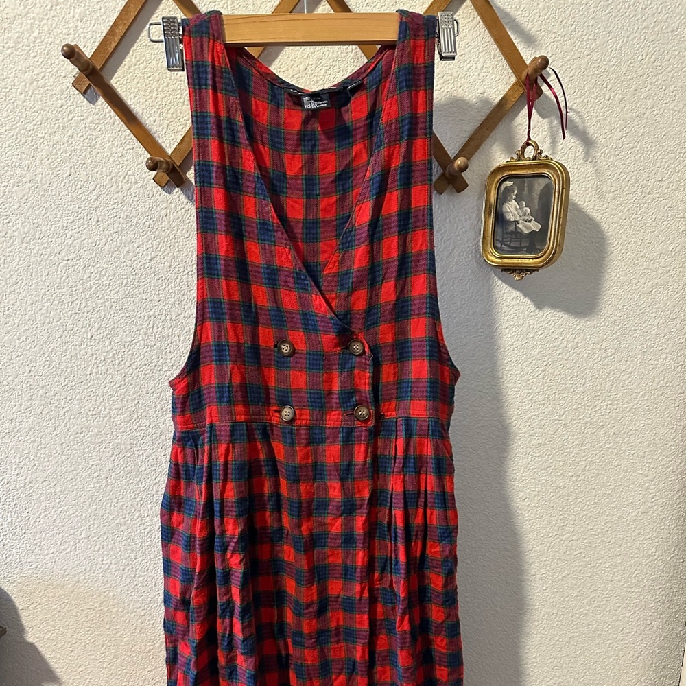 Vintage JG Hook MIDI Dress Plaid Size 8 Large